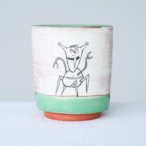 Erik Haagensen Studio Pottery Mug Alien Toothbrush Cup Can’t Handle the Tooth